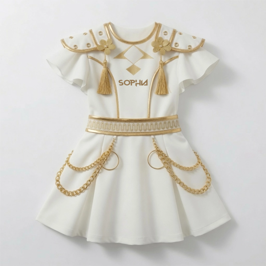 Personalized Fantasy Girl Dress Custom Name Gift for Daughter Kid Dress GradoCreations