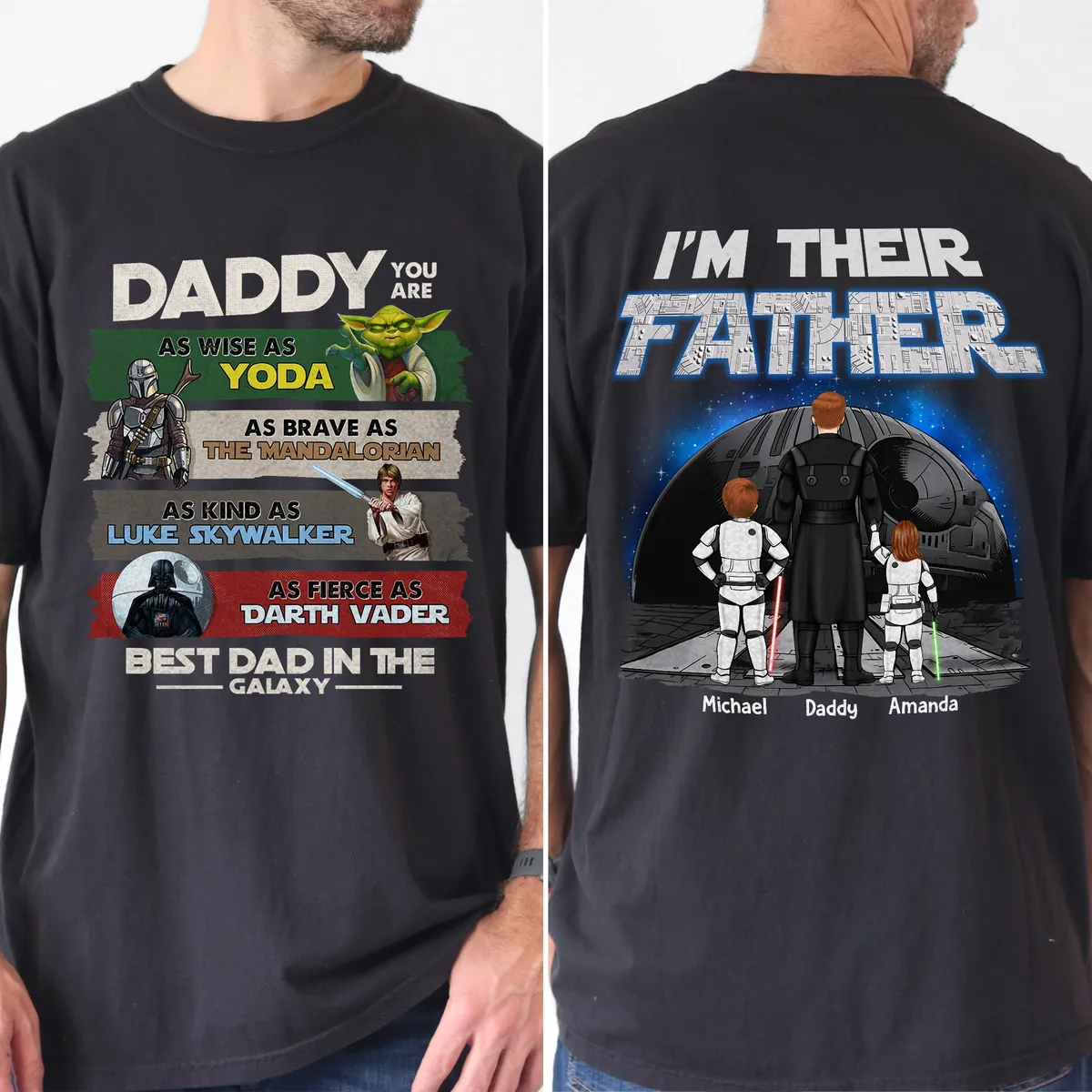 Personalized Dad Shirt Funny Star Wars Theme Custom Gift