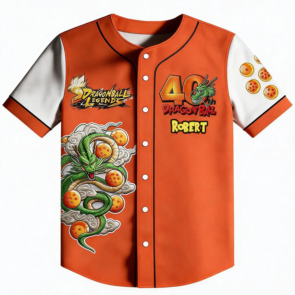 Personalized Dragon Ball Z Baseball Jersey Custom Gift for Movie Fans