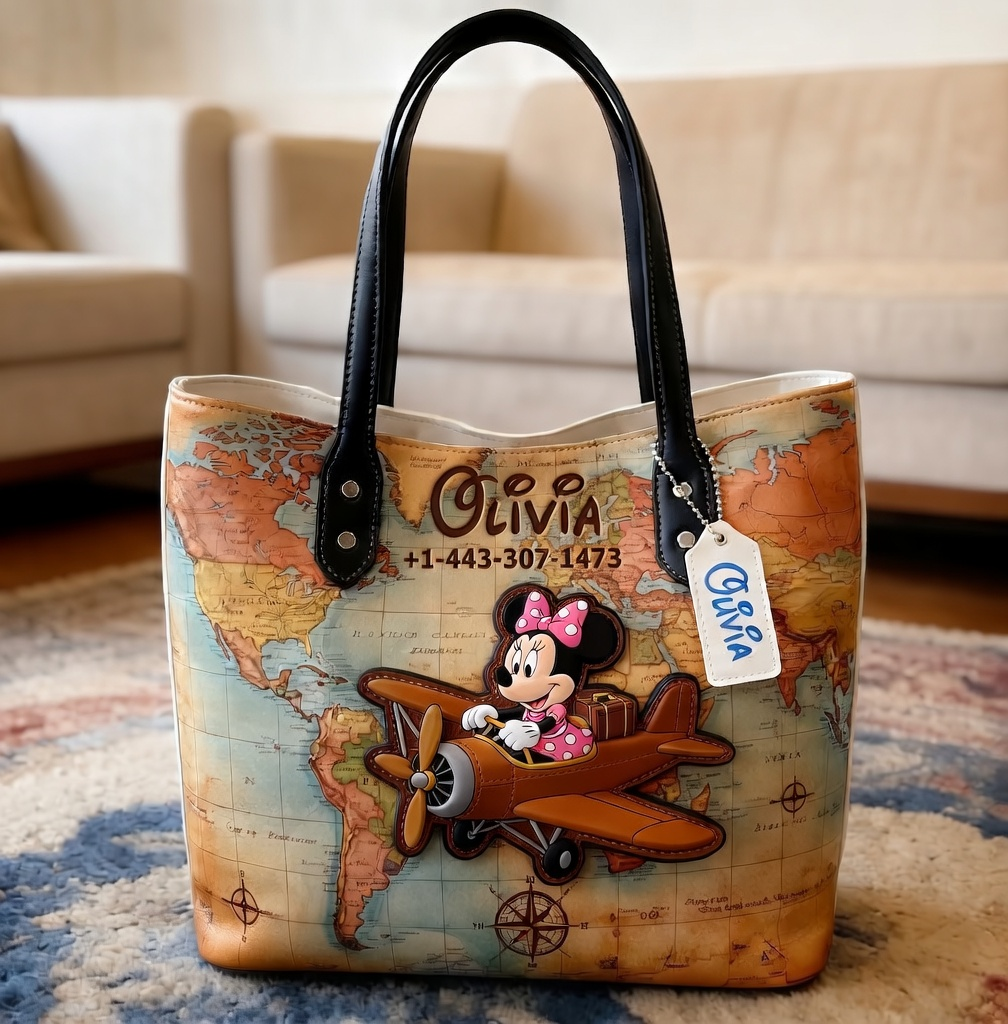 Personalized Travel Tote Bag with Custom Name for Movie Fans