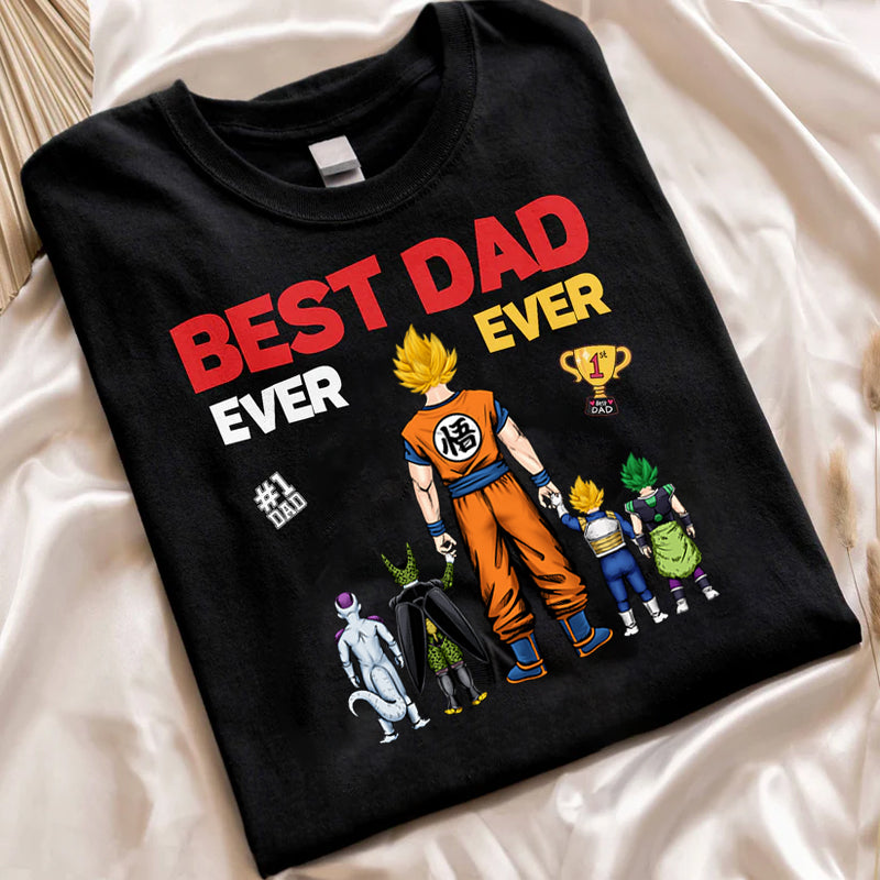 Personalized Best Dad Ever Graphic T-Shirt Custom Gift for Dad Cotton Apparel GradoCreations