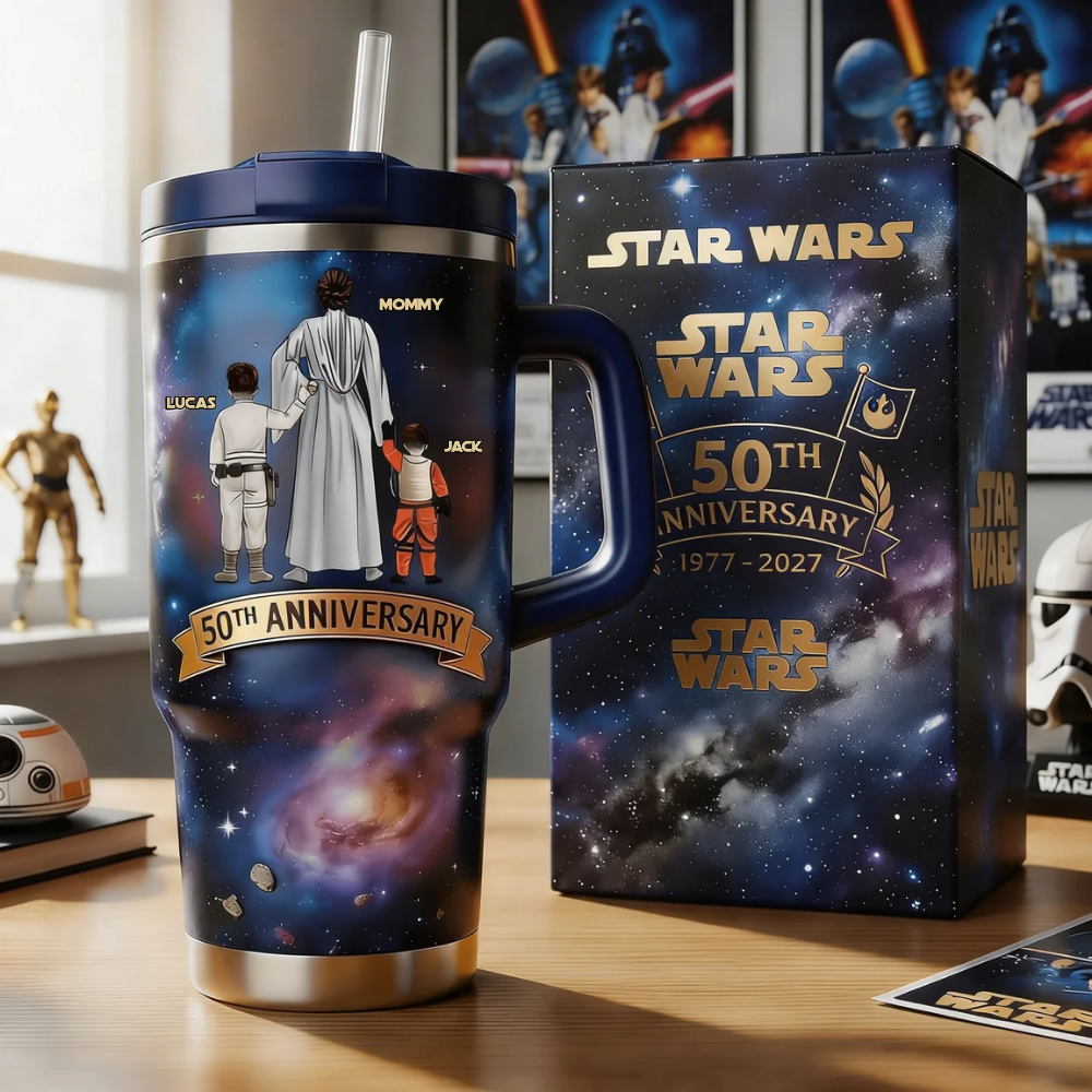 Personalized Star Wars Tumbler Gift for Mom with Kids Names Tumbler GradoCreations