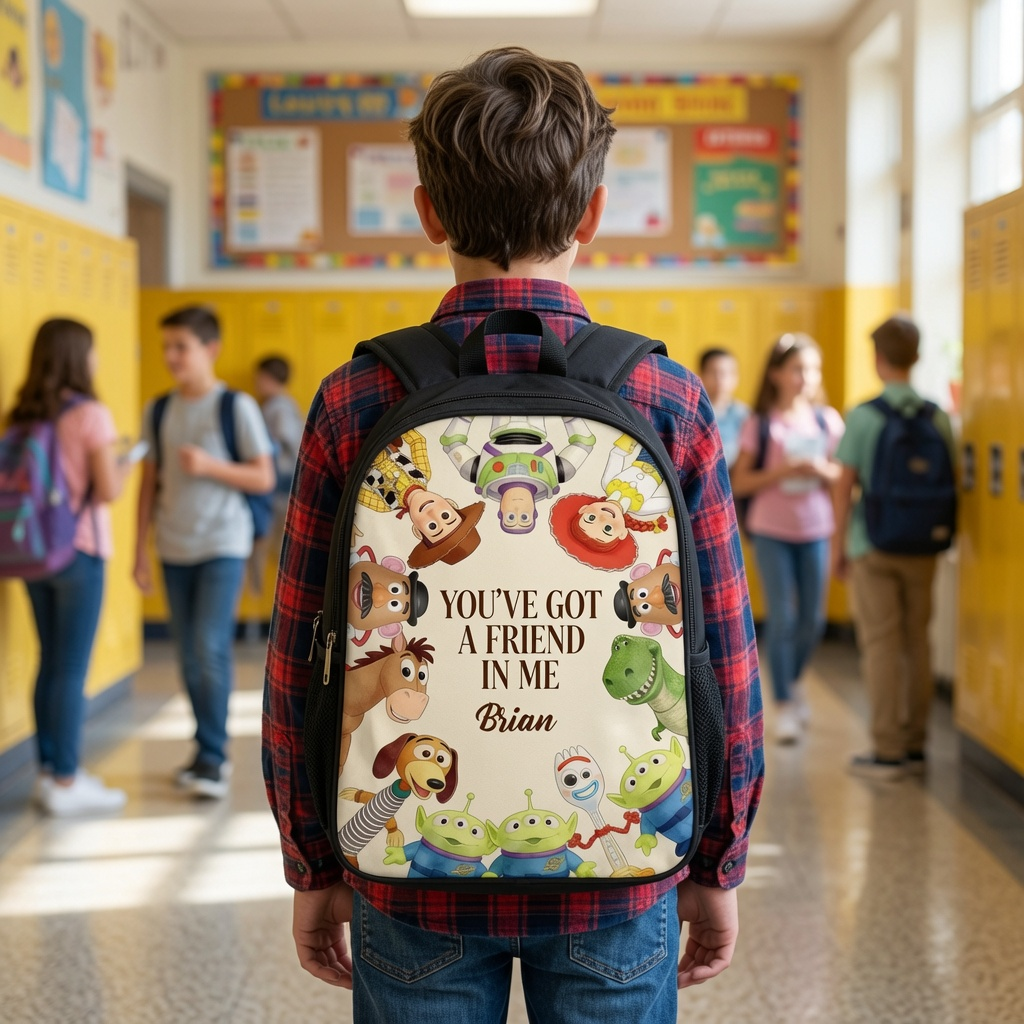 Personalized Cartoon Backpack Lunch Bag Pencil Case Set for Girls