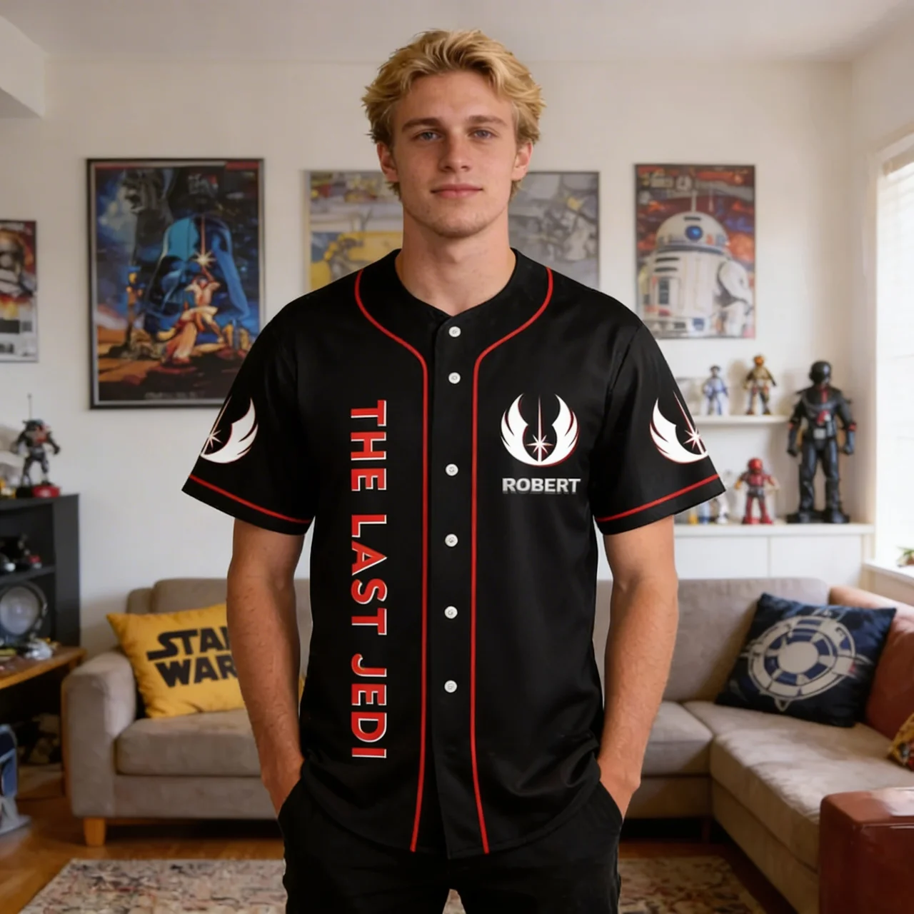 Personalized Baseball Jersey Custom Name Star Wars Gift for Movie Fans