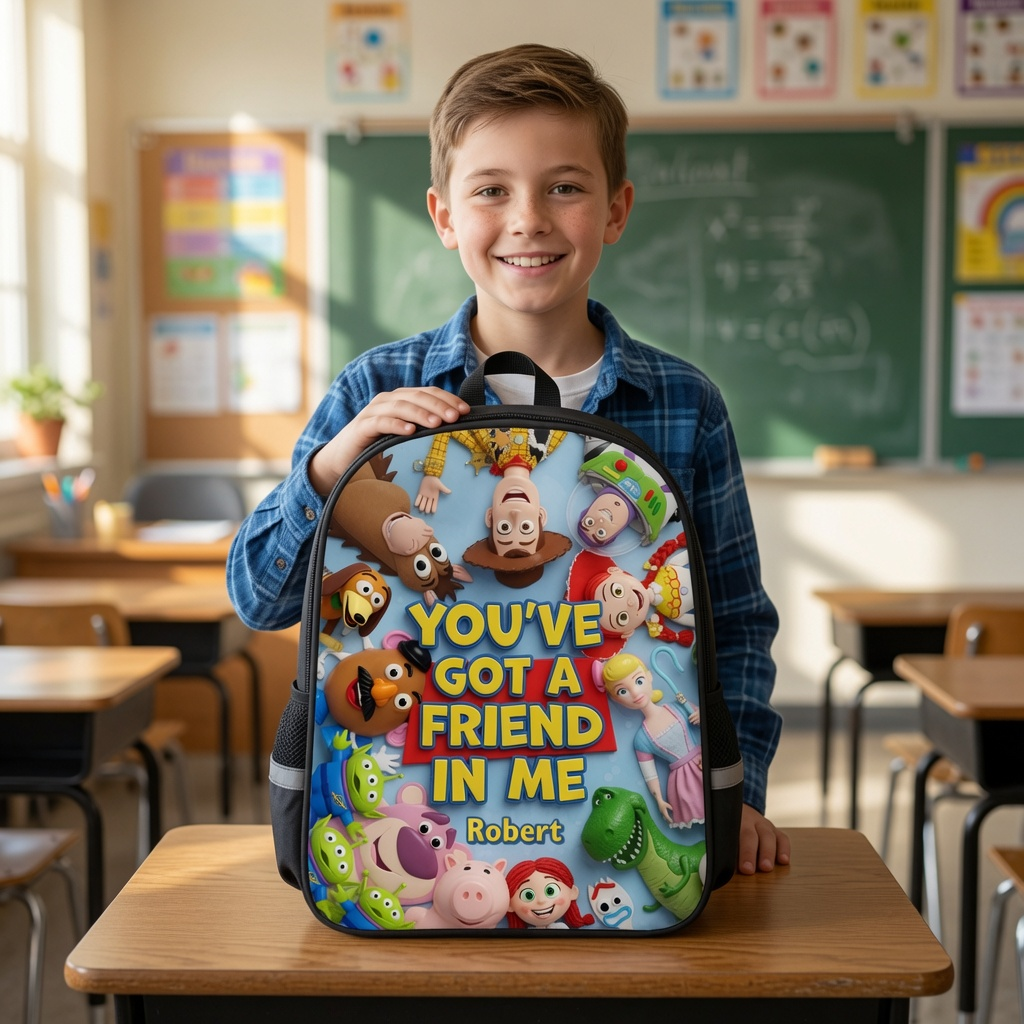 Personalized Cartoon Backpack & Lunch Bag Set for Kids