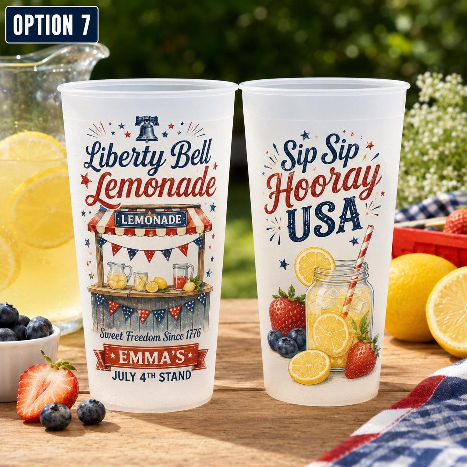 Personalized Frosted Drinkware Cups for Patriotic Family Events