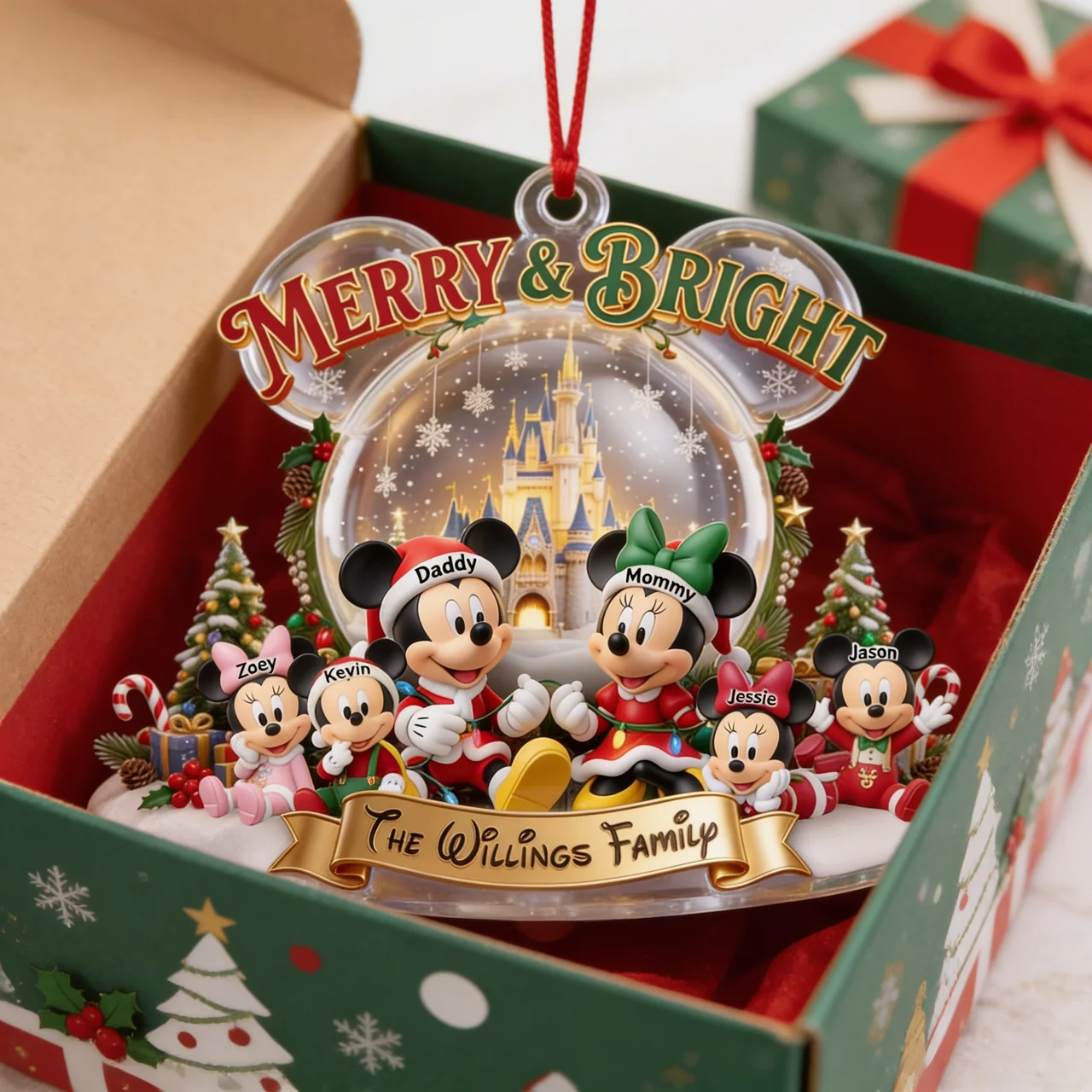 Personalized Acrylic Family Ornament Christmas Gift with Names Ornament GradoCreations