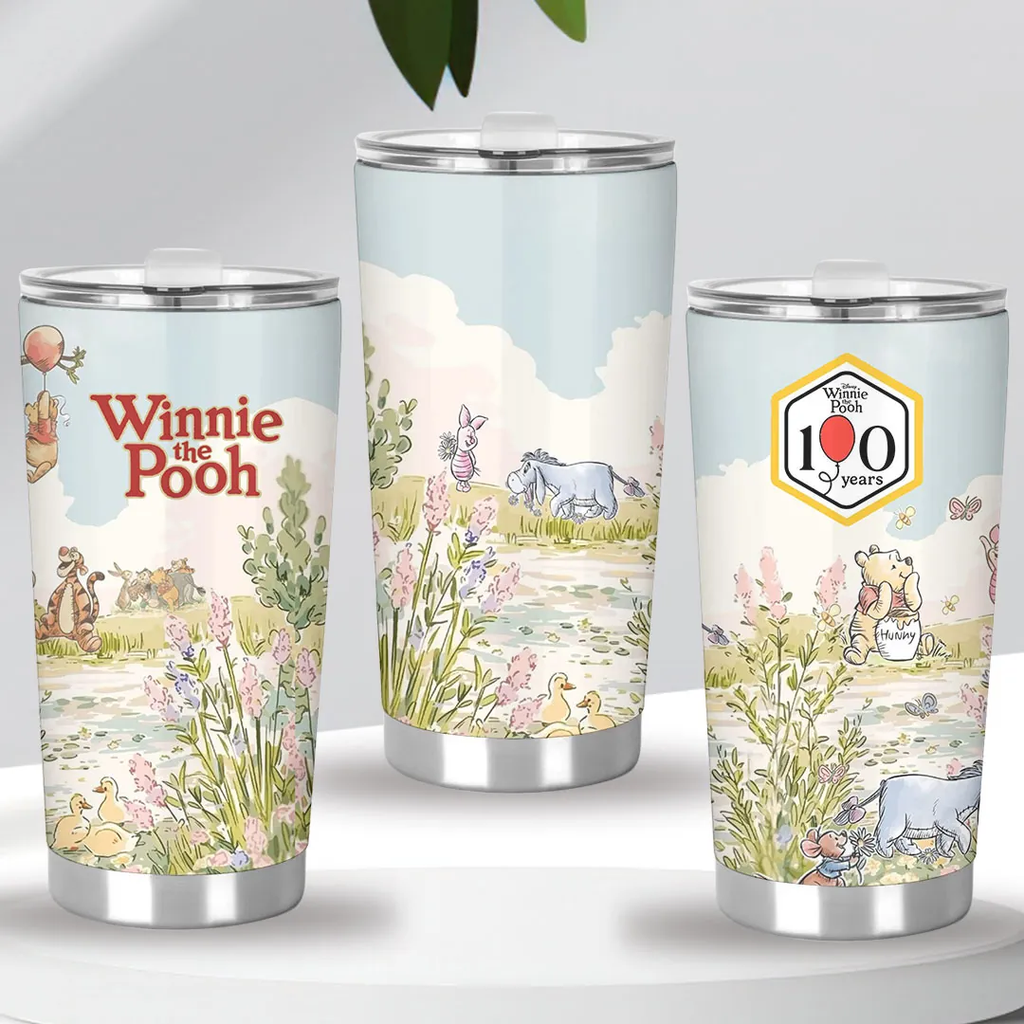 Personalized Winnie the Pooh 100th Anniversary Tumbler Gift for Movie Fans