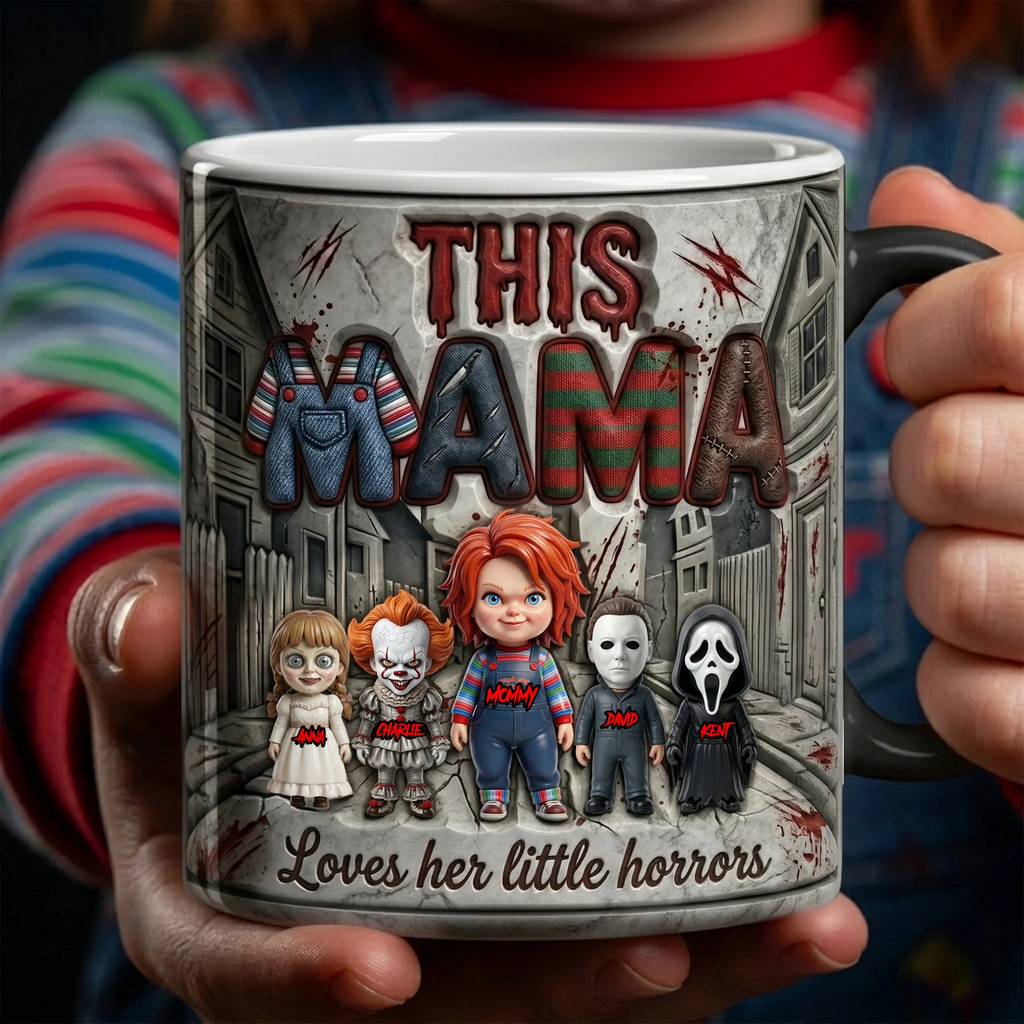Personalized Black Ceramic Coffee Mug for Mom | Halloween Gift Mug GradoCreations