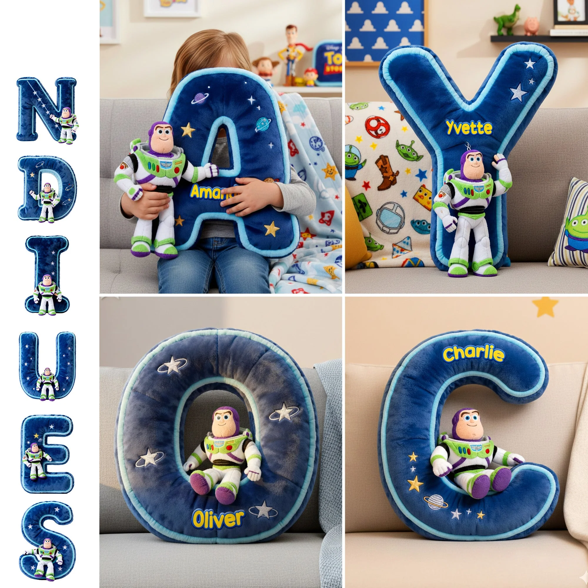 Personalized Cowboy Alphabet Pillow Custom Kids Gift Soft Plush