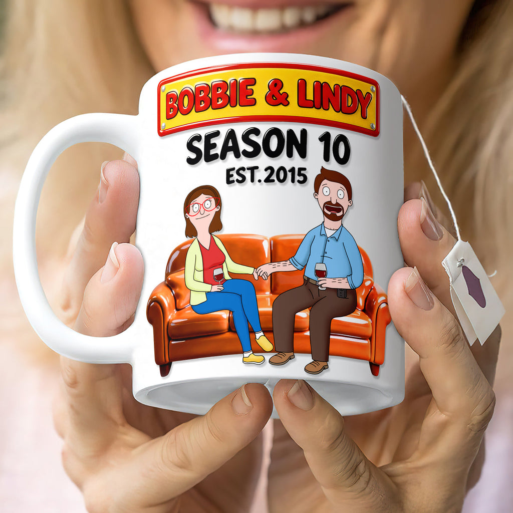 Personalized 3D Effect Ceramic Couple Mug Gift Idea White