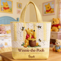 Personalized Quilted Tote Bag with Winnie the Pooh - Gift for Her