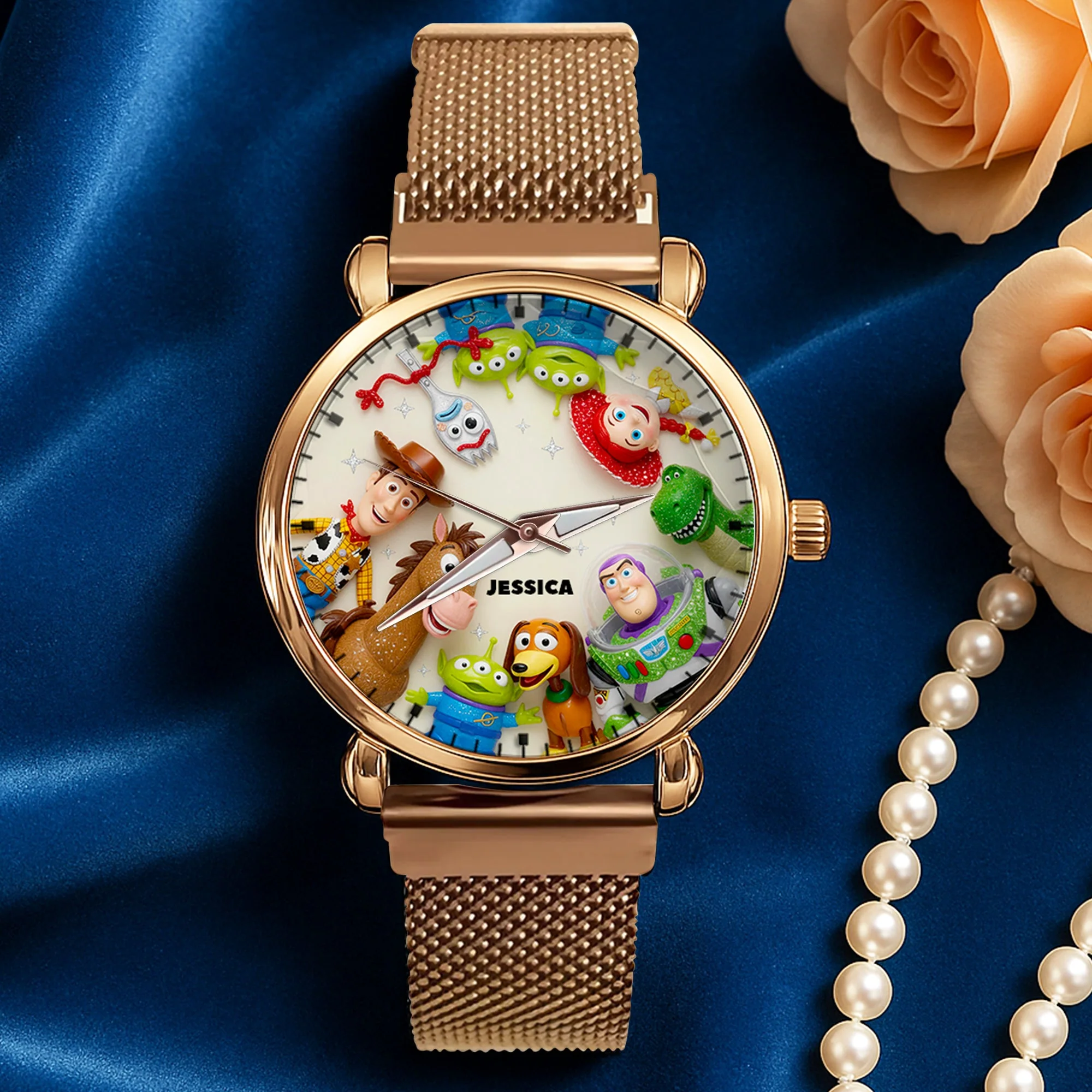 Personalized Women's Watch with Custom Charms - Gift for Movie Fans