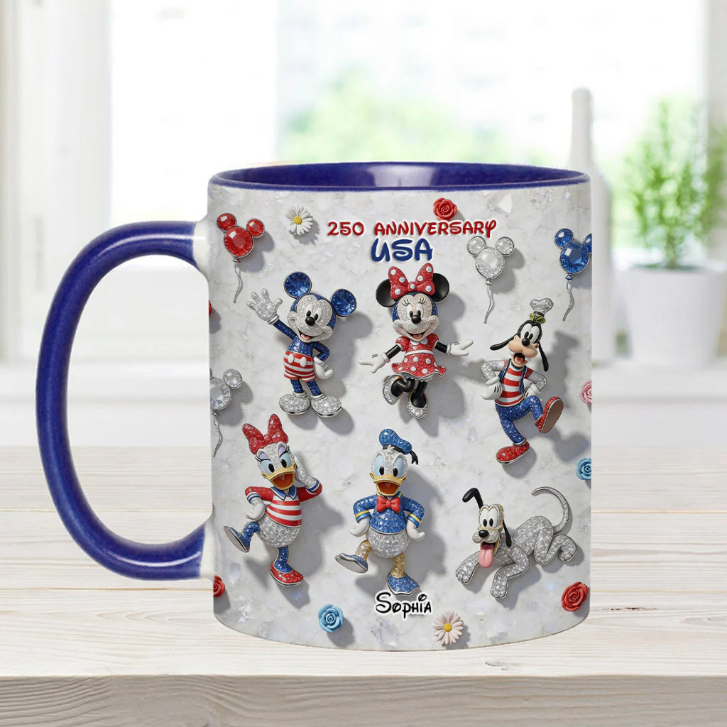 Personalized 250th Anniversary USA Accent Mug for Movie Fans