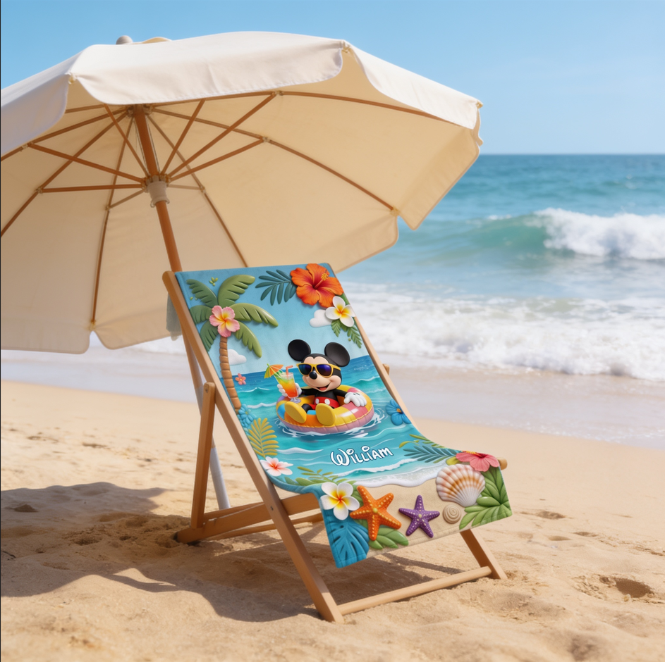 Personalized Beach Towel with Summer Vibes for Travelers