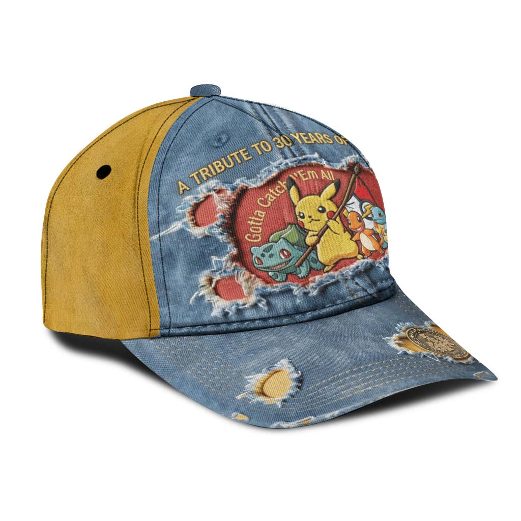 Personalized Classic Cap Tribute to 30 Years of Pokémon Gift for Movie Fans