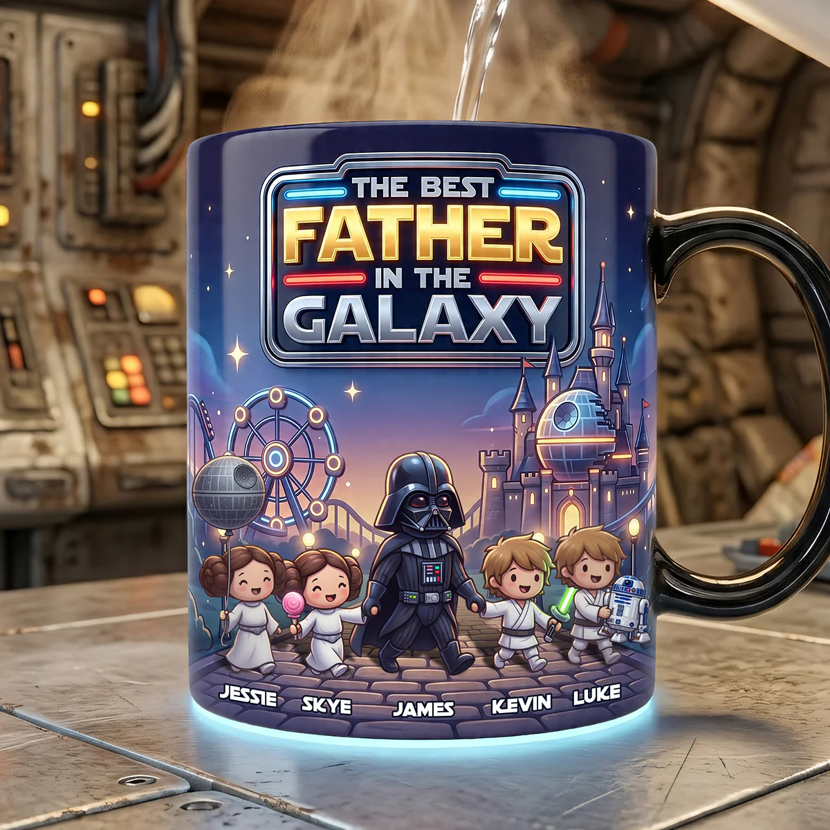 Personalized Color Changing Mug Gift for Dad - Galaxy Theme Color Changing Mug GradoCreations