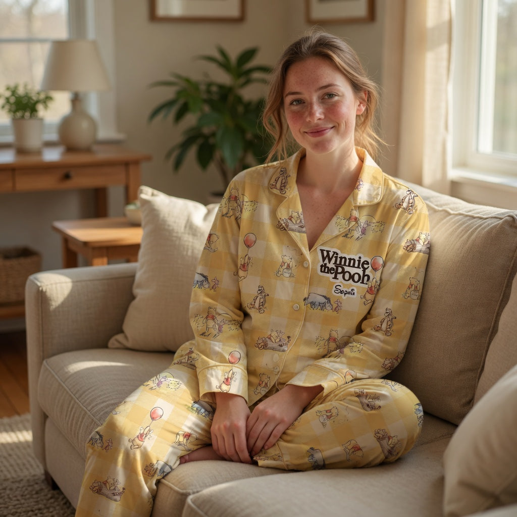 Personalized Winnie the Pooh Pajama Set for Her - Anniversary Gift
