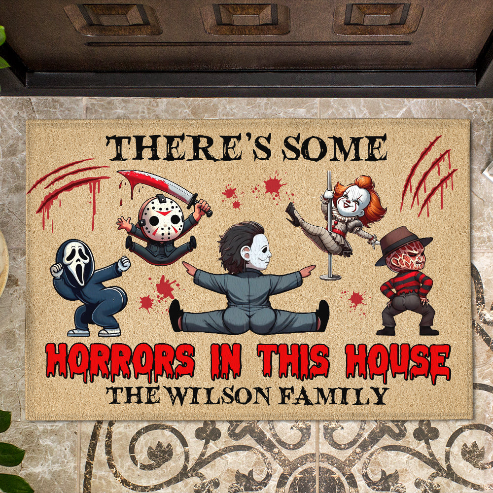 Personalized Halloween Doormat Custom Family Name Spooky Decor Door Mat GradoCreations