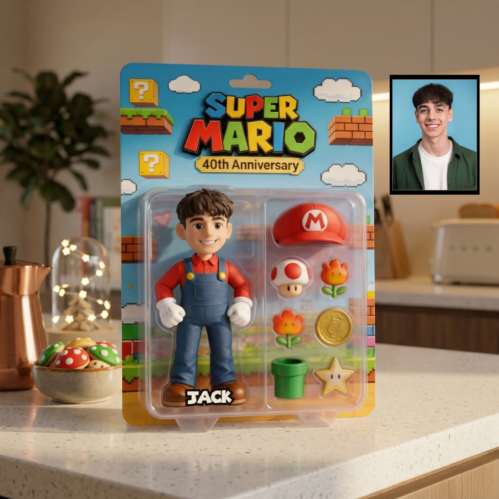 Personalized Super Mario 40th Anniversary Acrylic Plaque Gift for Movie Fans