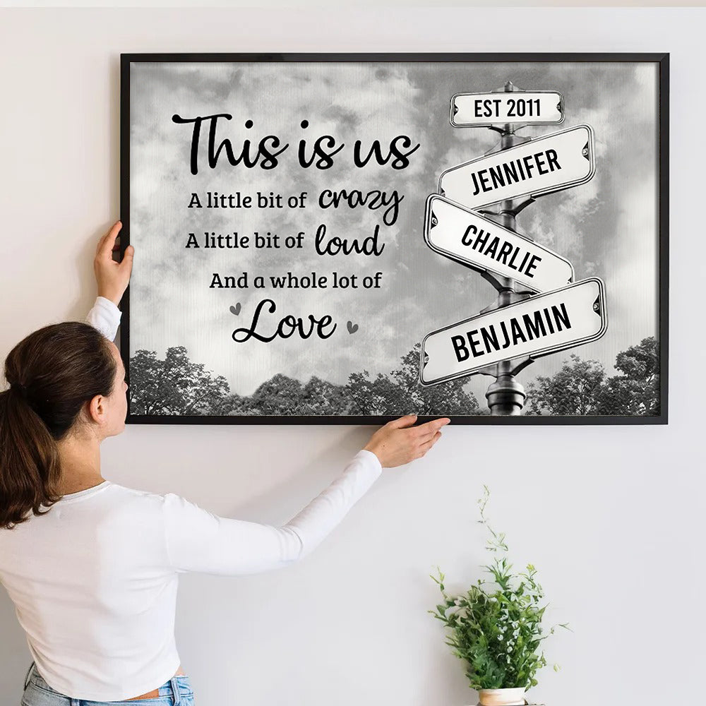 Personalized Family Quote Canvas Sign Custom Name Gift
