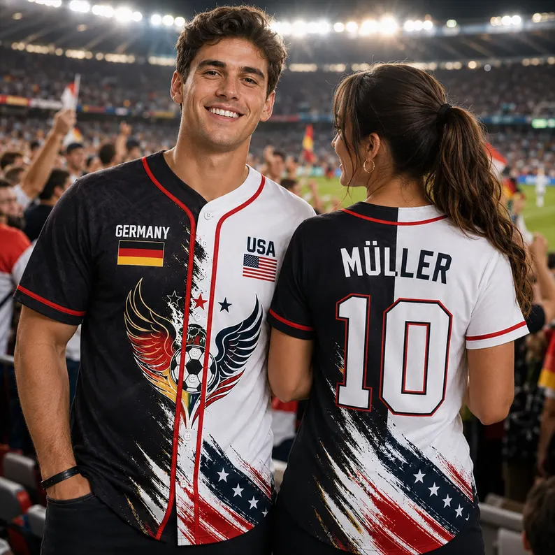 Personalized Baseball Jersey for Soccer Fans - Custom Name & Number Gift for Adults and Kids