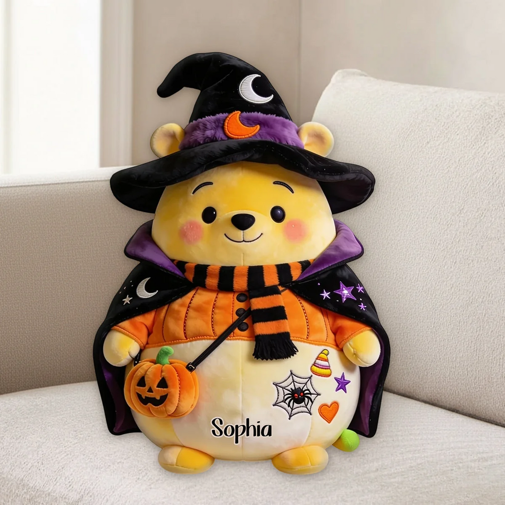 Personalized Halloween Honey Bear Pillow Custom Name Gift Pillow GradoCreations