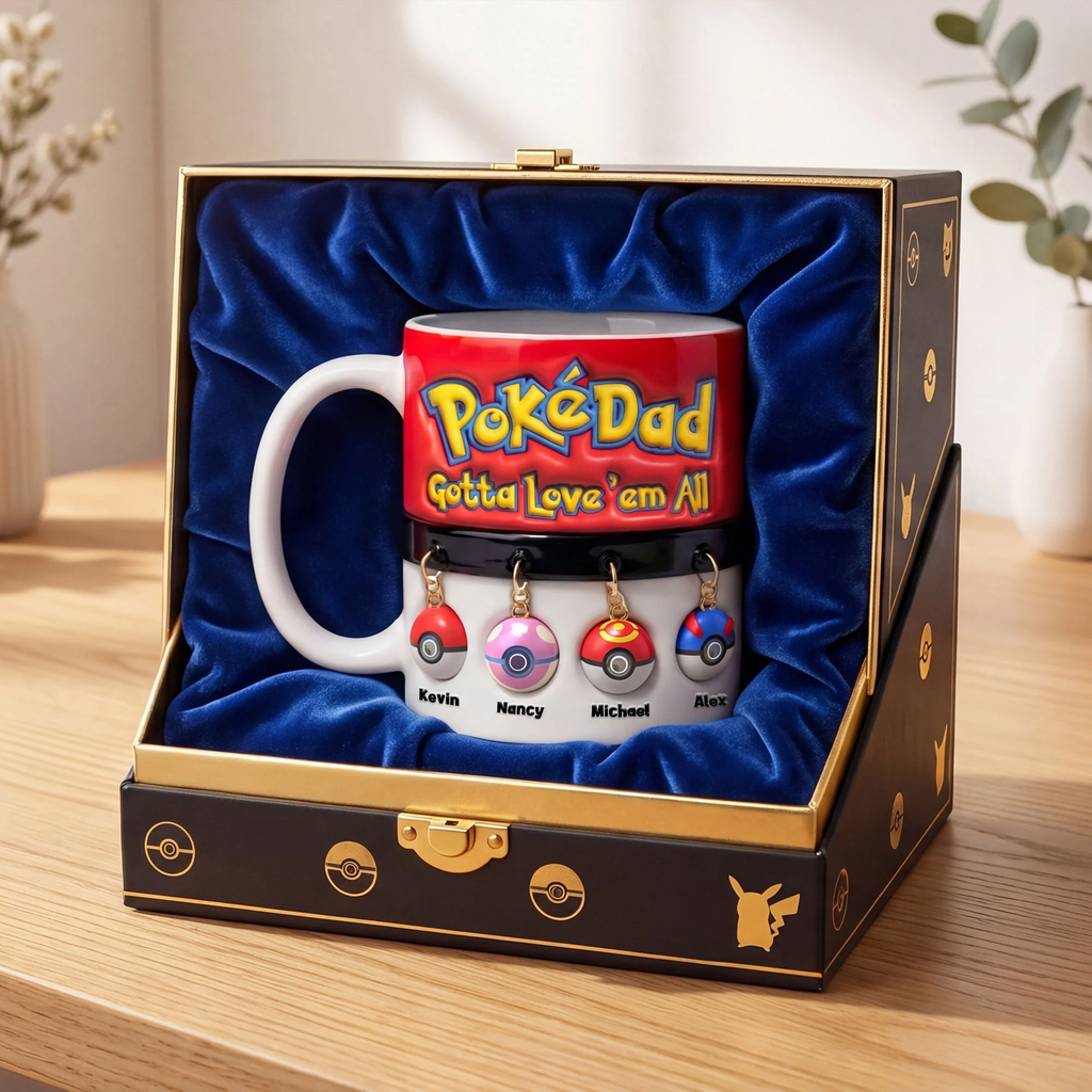 Personalized Pokémon Themed Coffee Mug Unique Gift for Dad Mug GradoCreations