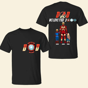 Personalized Marvel Superdad T-Shirt Custom Name Gift for Dad