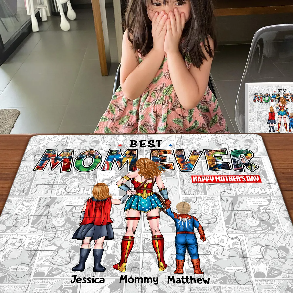 Personalized Best Mom Ever Puzzle Custom Family Gift for Mom