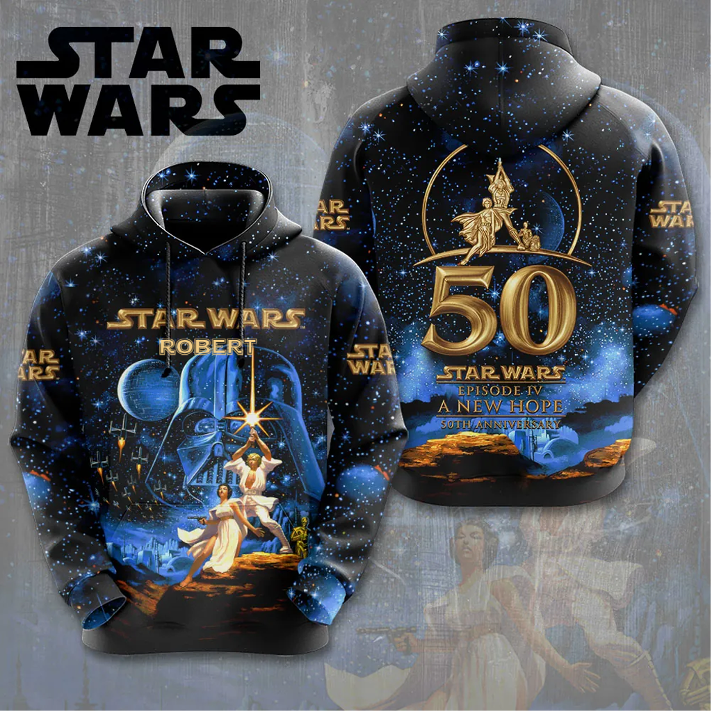 Personalized Star Wars 50th Anniversary AOP Shirt Gift for Movie Fans