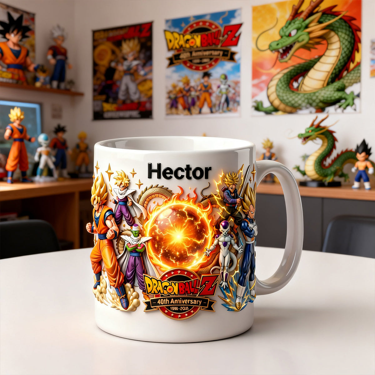 Personalized White Ceramic Mug for Movie Fans 40th Anniversary Gift