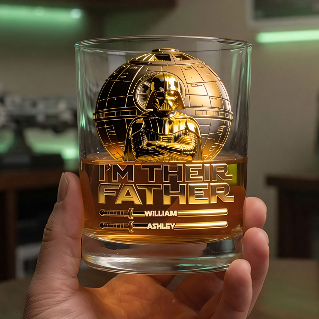 Personalized Whiskey Glass with Star Wars Design Gift for Dad