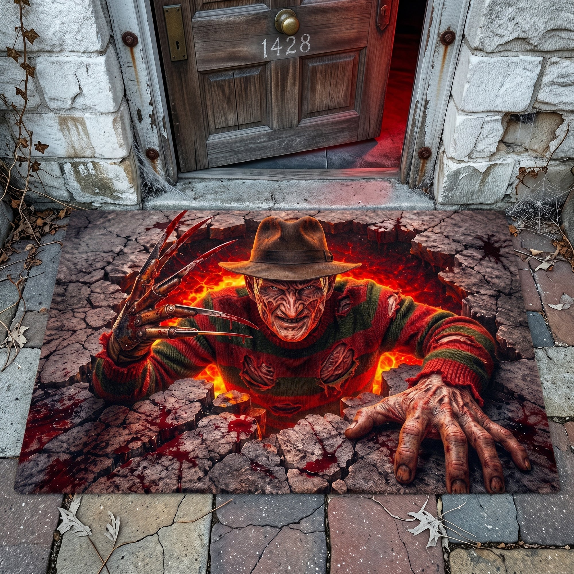 Personalized Horror Character Doormat Custom Family Name Halloween Gift Door Mat GradoCreations