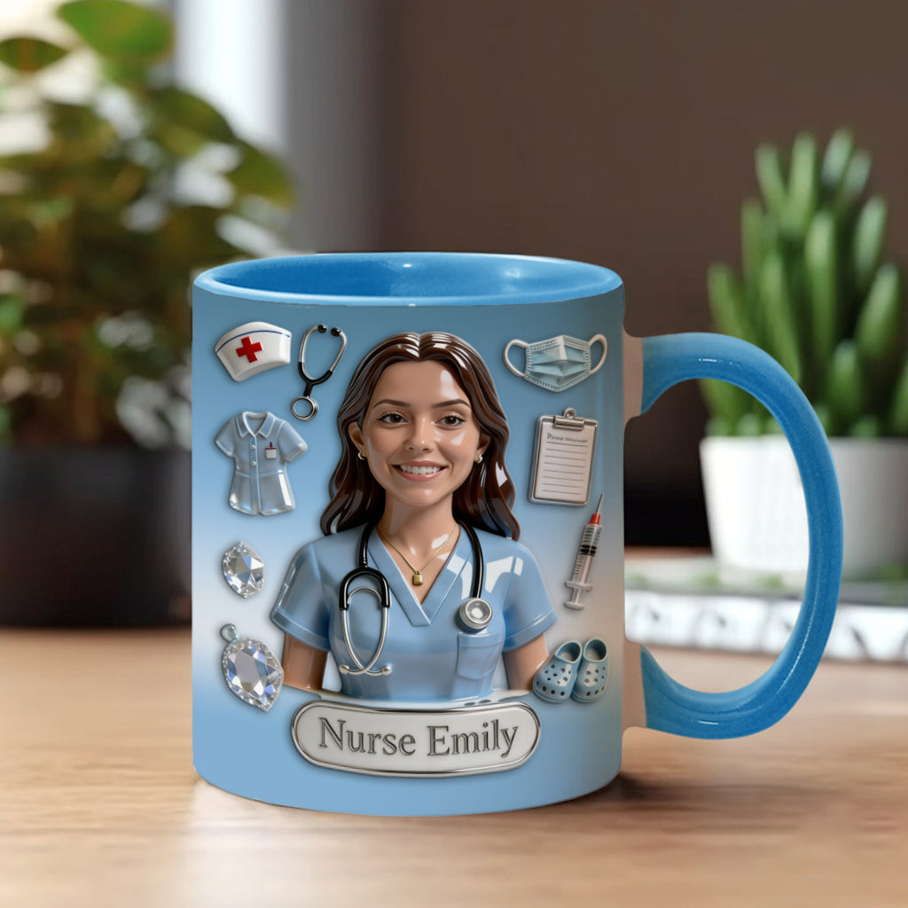 Personalized Nurse Accent Mug Custom Name Gift for Nurse