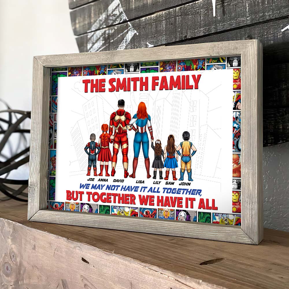 Personalized Superhero Family Canvas Print Custom Design Gift