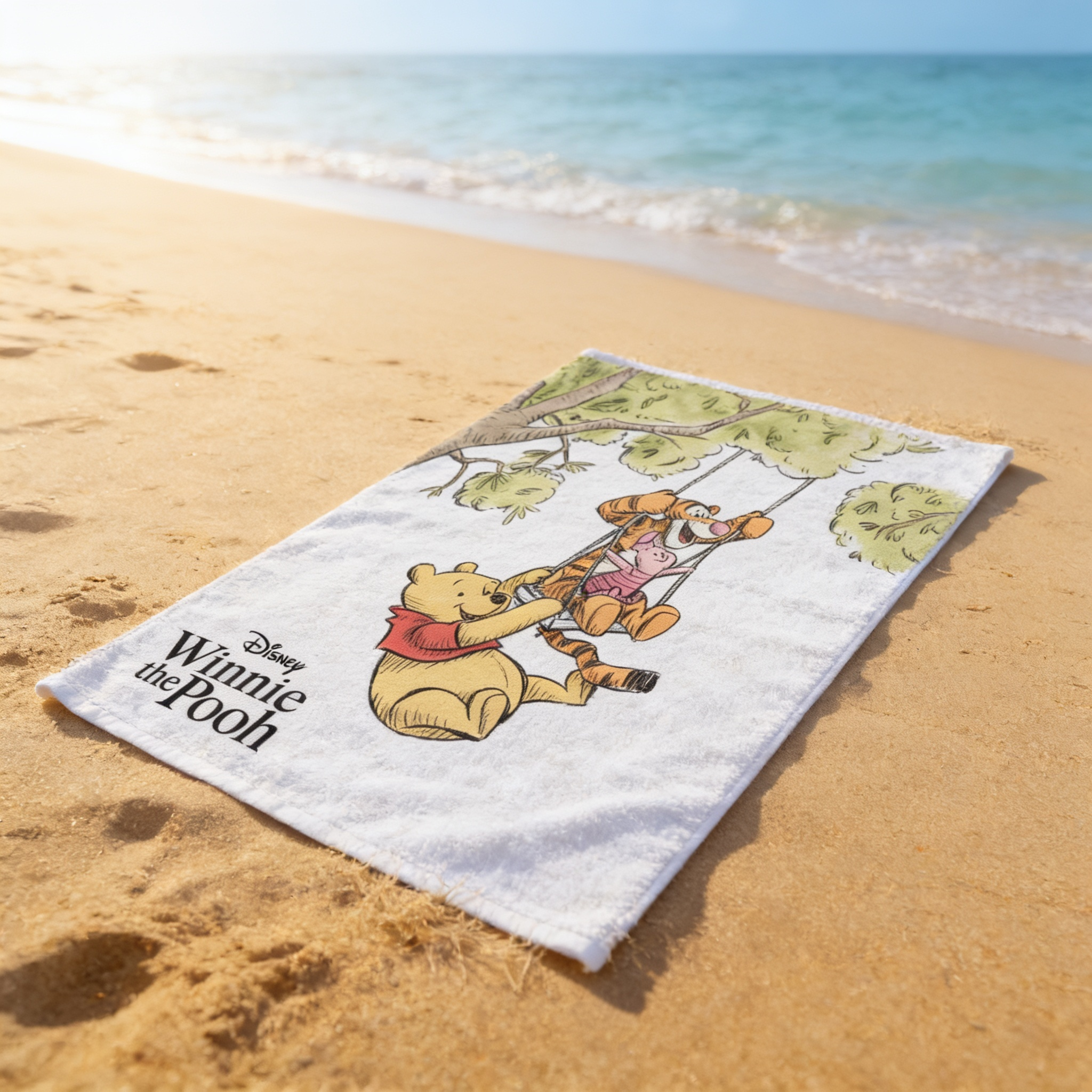 Personalized Disney Beach Towel Winnie the Pooh Gift for Movie Fans