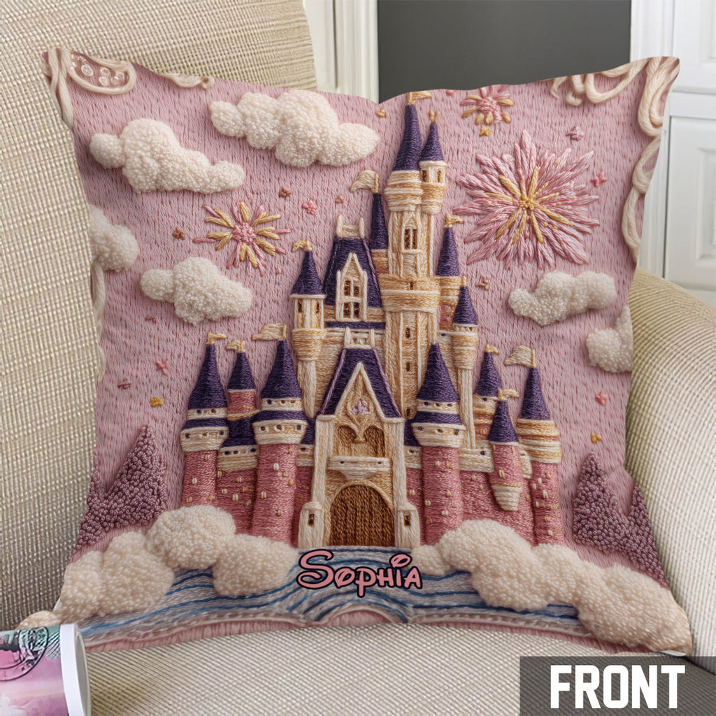 Personalized Castle Pillow Custom Name Gift for Fans