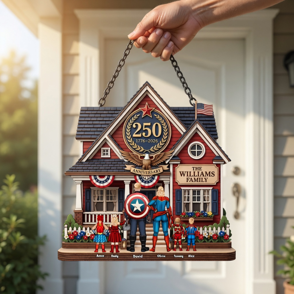 Personalized Super Hero Wood Sign Family Gift 250th Anniversary