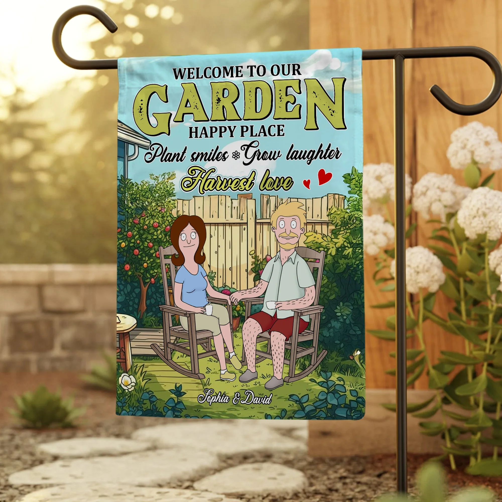 Personalized Gardening Flag Unique Gift for Couple Anniversary