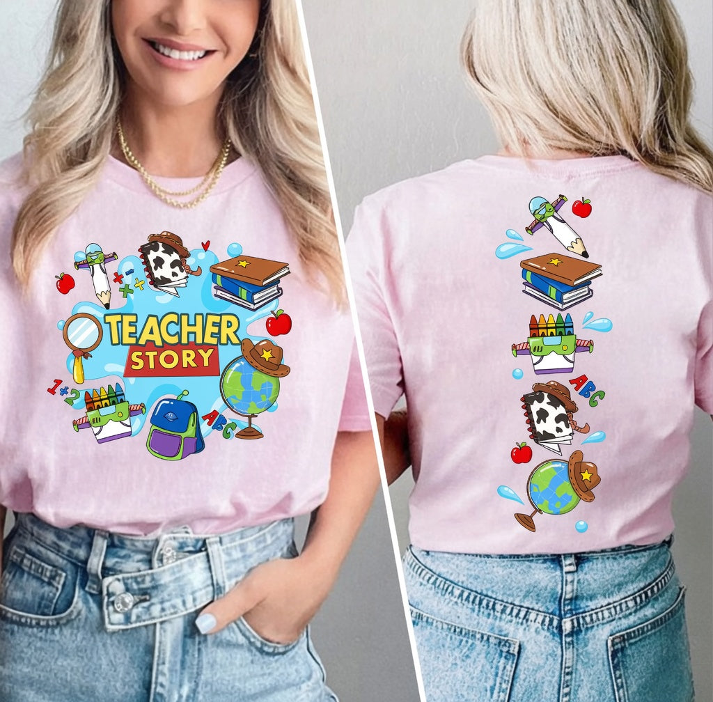 Personalized Teacher Shirt Cute School Supply Gift for Teachers Cotton Apparel GradoCreations