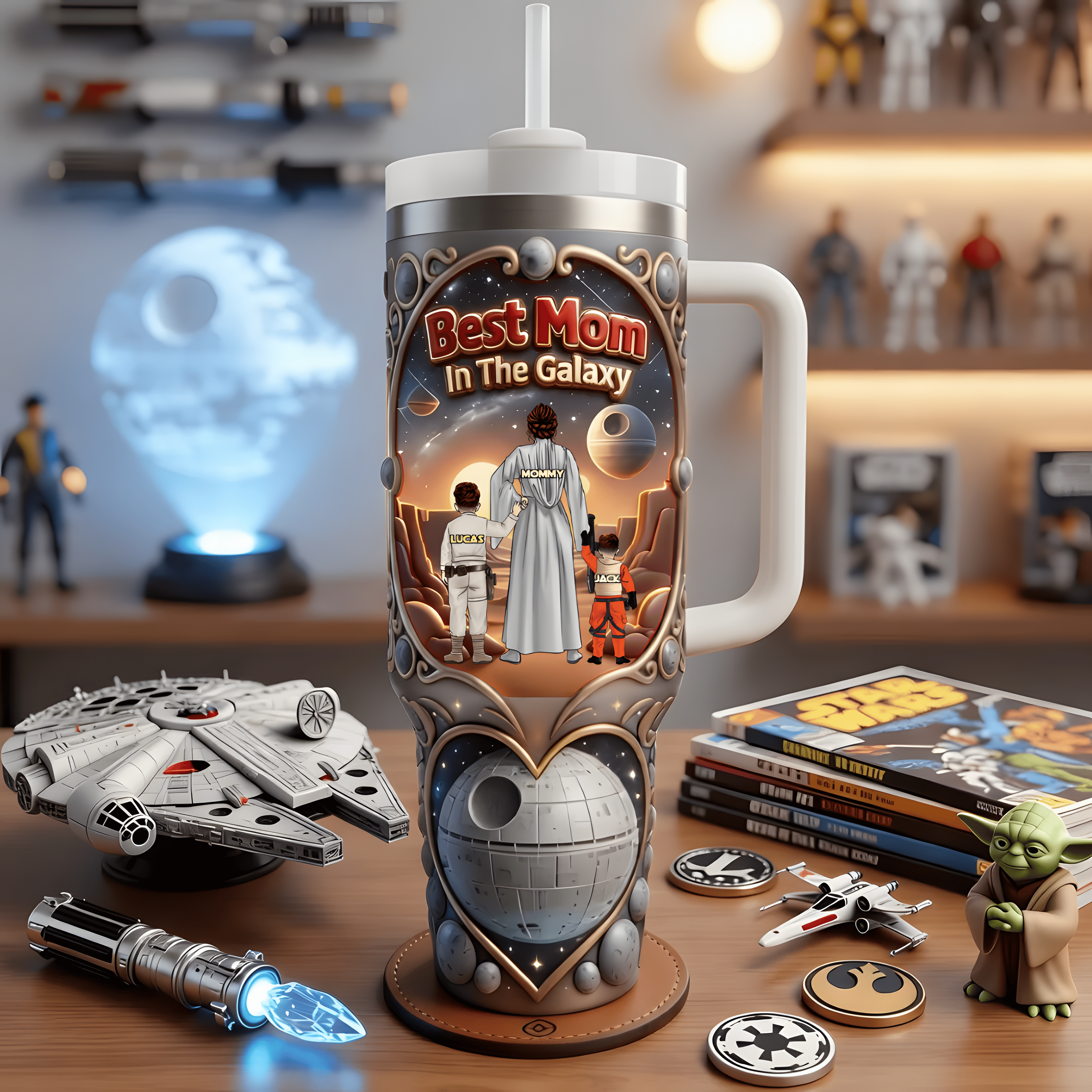 Personalized Best Mom In The Galaxy Tumbler Gift for Mom