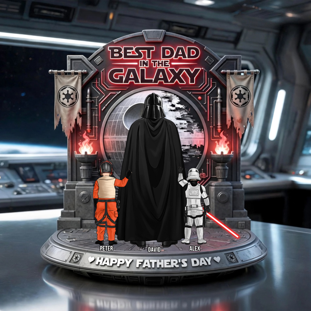 Personalized Acrylic Plaque Best Dad in the Galaxy Gift for Dad