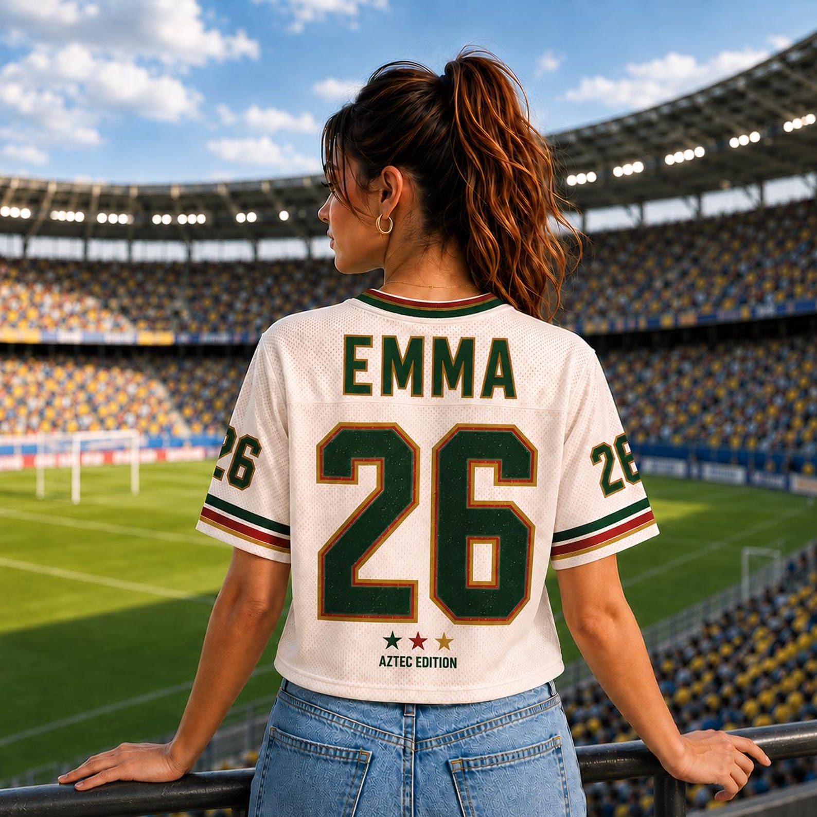 Personalized Retro Soccer Jersey Crop Top for Fans - Custom Name, Mexico 2026 Gift