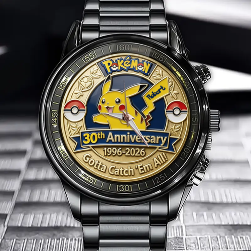 Personalized 30th Anniversary Watch Gotta Catch 'Em All Gift for Movie Fans Hand Watch GradoCreations