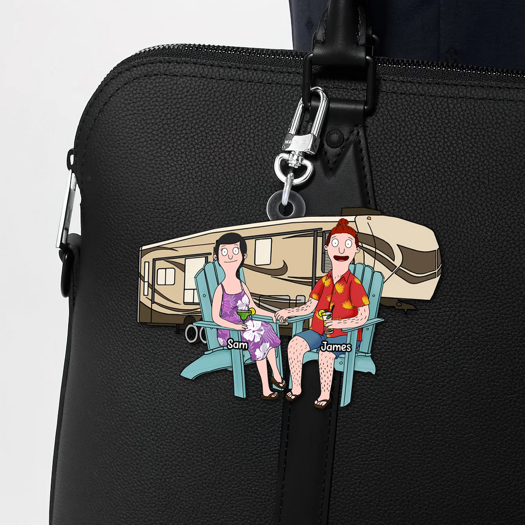 Personalized Camping Keychain Gift for Couples | Acrylic