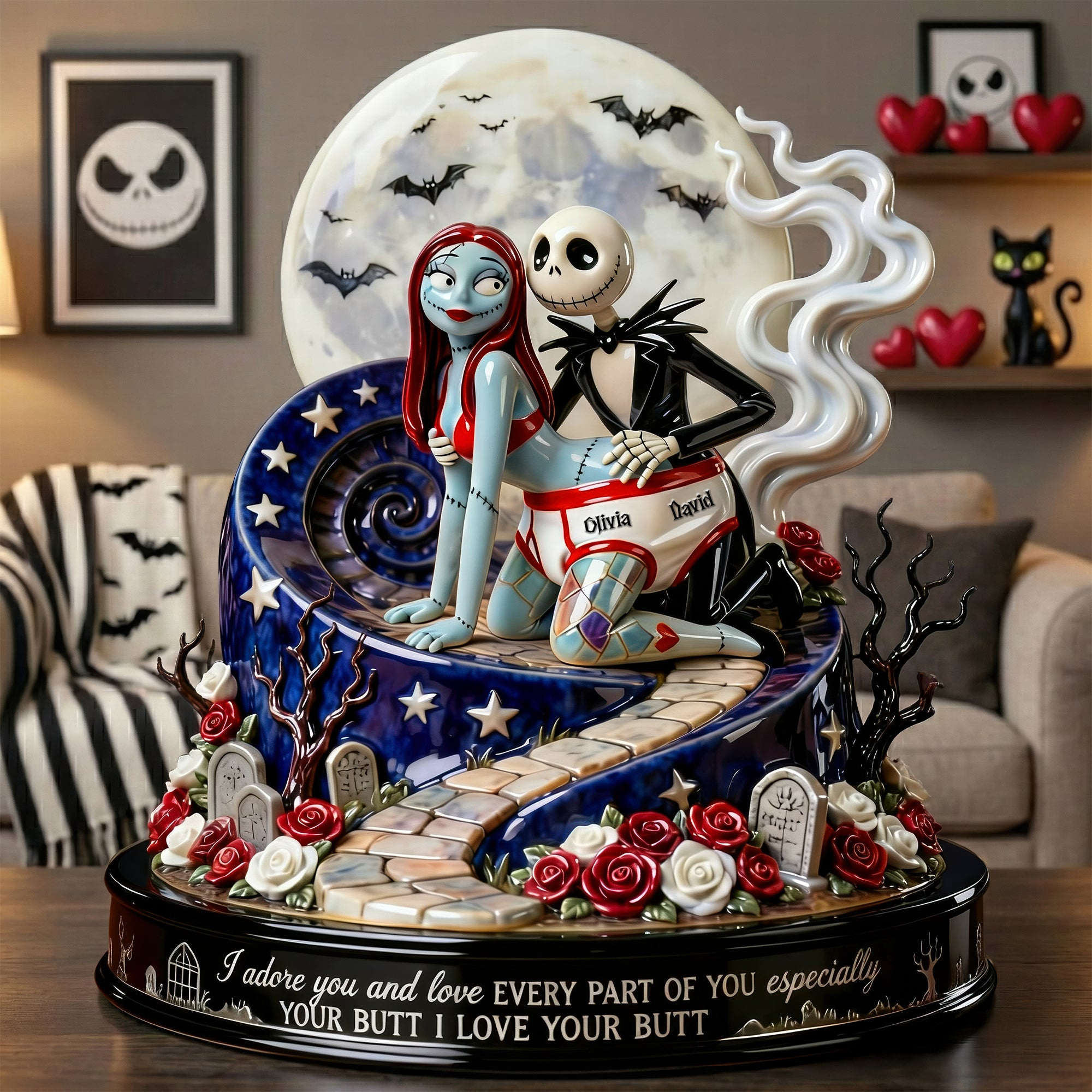 Personalized Spooky Acrylic Plaque Gift for Couples