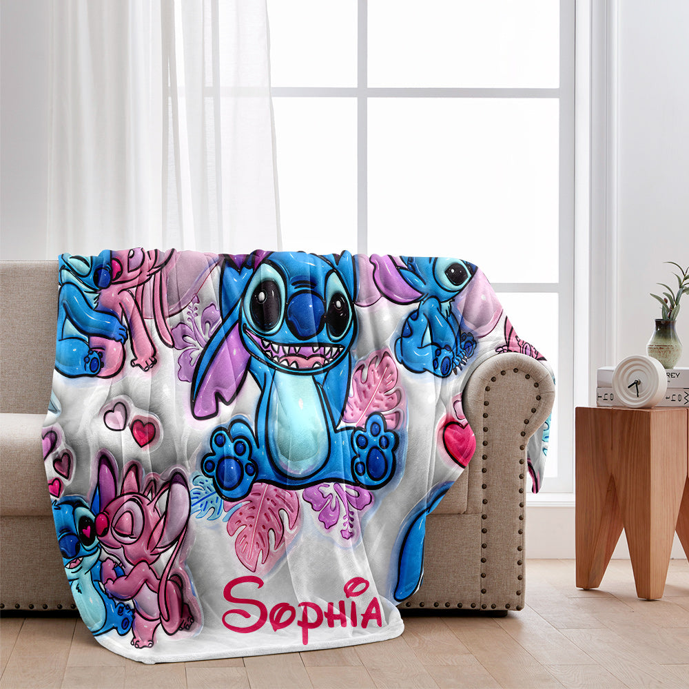 Personalized Cartoon Characters Blanket Custom Name Gift for Kids