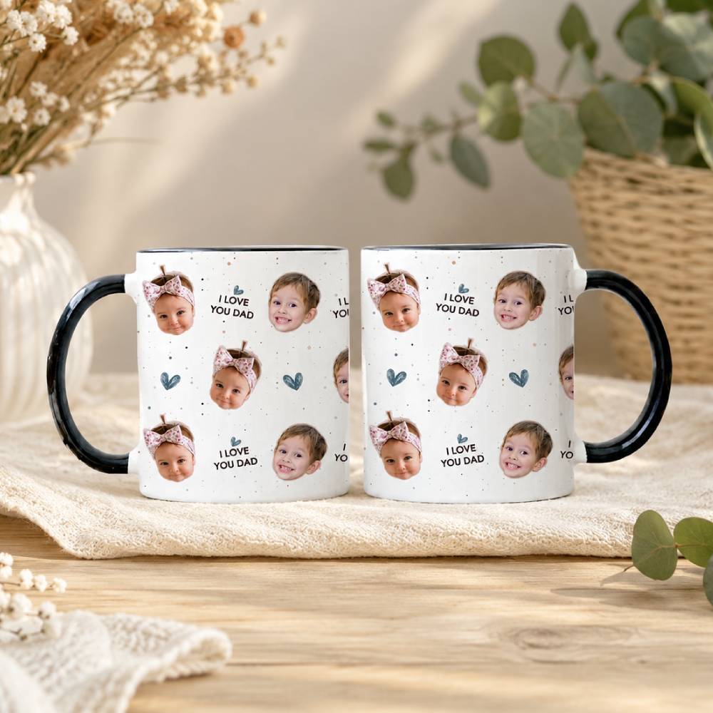 Personalized Ceramic Accent Mug Custom Photo Gift for Dad HN590 - Accent Mug In Full fix GradoCreations