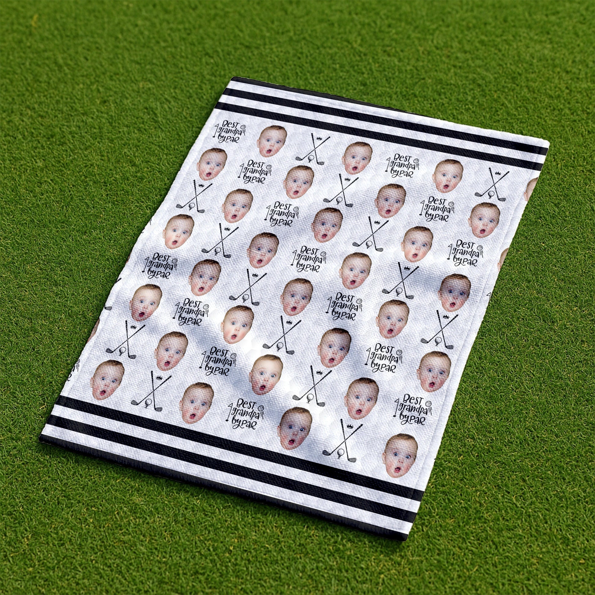 Personalized Funny Golf Towel Custom Photo Gift for Grandpa